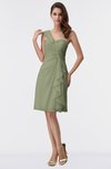 ColsBM Harmony Moss Green Cute Sheath One Shoulder Sleeveless Knee Length Little Black Dresses