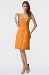 ColsBM Harmony Orange Cute Sheath One Shoulder Sleeveless Knee Length Little Black Dresses
