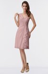 ColsBM Harmony Silver Pink Cute Sheath One Shoulder Sleeveless Knee Length Little Black Dresses