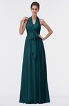 ColsBM Allie Blue Green Modest A-line Backless Floor Length Pleated Bridesmaid Dresses
