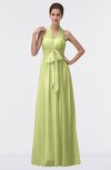 ColsBM Allie Lime Green Modest A-line Backless Floor Length Pleated Bridesmaid Dresses