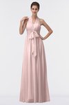 ColsBM Allie Pastel Pink Modest A-line Backless Floor Length Pleated Bridesmaid Dresses