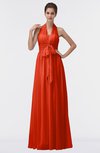 ColsBM Allie Tangerine Tango Modest A-line Backless Floor Length Pleated Bridesmaid Dresses