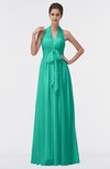 ColsBM Allie Viridian Green Modest A-line Backless Floor Length Pleated Bridesmaid Dresses