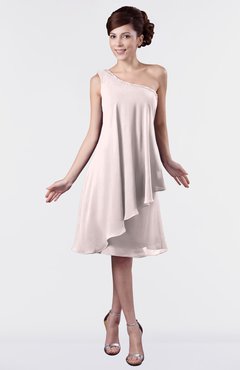 ColsBM Mallory Angel Wing Cute One Shoulder Zipper Knee Length Rhinestone Plus Size Bridesmaid Dresses