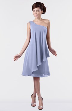 ColsBM Mallory Lavender Cute One Shoulder Zipper Knee Length Rhinestone Plus Size Bridesmaid Dresses