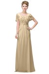 ColsBM Luna Apricot Gelato Casual A-line Square Short Sleeve Floor Length Plus Size Bridesmaid Dresses