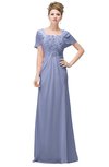 ColsBM Luna Blue Heron Casual A-line Square Short Sleeve Floor Length Plus Size Bridesmaid Dresses
