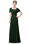 ColsBM Luna Hunter Green Casual A-line Square Short Sleeve Floor Length Plus Size Bridesmaid Dresses