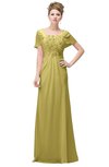ColsBM Luna Misted Yellow Casual A-line Square Short Sleeve Floor Length Plus Size Bridesmaid Dresses