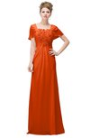 ColsBM Luna Tangerine Casual A-line Square Short Sleeve Floor Length Plus Size Bridesmaid Dresses