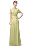 ColsBM Luna Wax Yellow Casual A-line Square Short Sleeve Floor Length Plus Size Bridesmaid Dresses