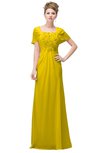 ColsBM Luna Yellow Casual A-line Square Short Sleeve Floor Length Plus Size Bridesmaid Dresses
