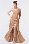 ColsBM Gwen Burnt Orange Elegant A-line Strapless Sleeveless Backless Floor Length Plus Size Bridesmaid Dresses