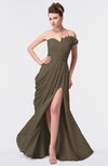ColsBM Gwen Carafe Brown Elegant A-line Strapless Sleeveless Backless Floor Length Plus Size Bridesmaid Dresses