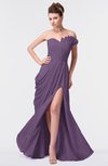 ColsBM Gwen Chinese Violet Elegant A-line Strapless Sleeveless Backless Floor Length Plus Size Bridesmaid Dresses