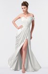 ColsBM Gwen Cloud White Elegant A-line Strapless Sleeveless Backless Floor Length Plus Size Bridesmaid Dresses