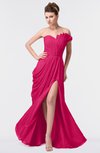 ColsBM Gwen Fuschia Elegant A-line Strapless Sleeveless Backless Floor Length Plus Size Bridesmaid Dresses