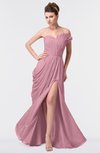 ColsBM Gwen Light Coral Elegant A-line Strapless Sleeveless Backless Floor Length Plus Size Bridesmaid Dresses
