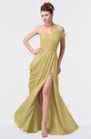 ColsBM Gwen New Wheat Elegant A-line Strapless Sleeveless Backless Floor Length Plus Size Bridesmaid Dresses