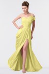 ColsBM Gwen Pastel Yellow Elegant A-line Strapless Sleeveless Backless Floor Length Plus Size Bridesmaid Dresses