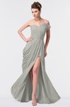 ColsBM Gwen Platinum Elegant A-line Strapless Sleeveless Backless Floor Length Plus Size Bridesmaid Dresses
