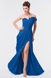 ColsBM Gwen Royal Blue Elegant A-line Strapless Sleeveless Backless Floor Length Plus Size Bridesmaid Dresses