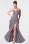 ColsBM Gwen Sea Fog Elegant A-line Strapless Sleeveless Backless Floor Length Plus Size Bridesmaid Dresses