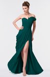 ColsBM Gwen Shaded Spruce Elegant A-line Strapless Sleeveless Backless Floor Length Plus Size Bridesmaid Dresses