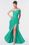 ColsBM Gwen Viridian Green Elegant A-line Strapless Sleeveless Backless Floor Length Plus Size Bridesmaid Dresses