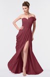 ColsBM Gwen Wine Elegant A-line Strapless Sleeveless Backless Floor Length Plus Size Bridesmaid Dresses