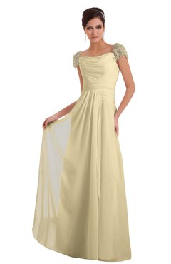 ColsBM Carlee Cornhusk Elegant A-line Wide Square Short Sleeve Appliques Bridesmaid Dresses