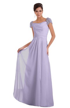 ColsBM Carlee Light Purple Elegant A-line Wide Square Short Sleeve Appliques Bridesmaid Dresses