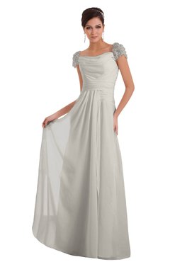 ColsBM Carlee Off White Elegant A-line Wide Square Short Sleeve Appliques Bridesmaid Dresses