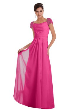 ColsBM Carlee Rose Pink Elegant A-line Wide Square Short Sleeve Appliques Bridesmaid Dresses