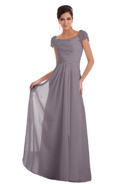 ColsBM Carlee Sea Fog Elegant A-line Wide Square Short Sleeve Appliques Bridesmaid Dresses