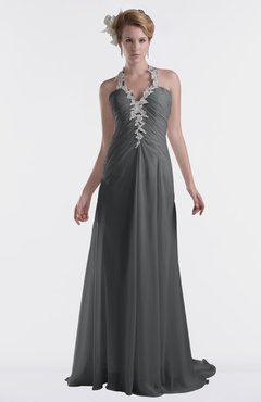 ColsBM Eden Grey Cinderella A-line Sweetheart Sleeveless Criss-cross Straps Brush Train Plus Size Bridesmaid Dresses