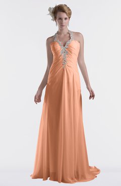 ColsBM Eden Salmon Cinderella A-line Sweetheart Sleeveless Criss-cross Straps Brush Train Plus Size Bridesmaid Dresses