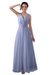 ColsBM Kalani Blue Heron Modern A-line V-neck Zipper Floor Length Plus Size Bridesmaid Dresses