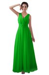 ColsBM Kalani Classic Green Modern A-line V-neck Zipper Floor Length Plus Size Bridesmaid Dresses