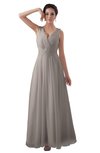 ColsBM Kalani Fawn Modern A-line V-neck Zipper Floor Length Plus Size Bridesmaid Dresses