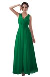ColsBM Kalani Green Modern A-line V-neck Zipper Floor Length Plus Size Bridesmaid Dresses