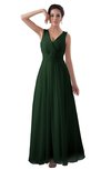 ColsBM Kalani Hunter Green Modern A-line V-neck Zipper Floor Length Plus Size Bridesmaid Dresses