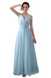 ColsBM Kalani Fusion Coral Modern A-line V-neck Zipper Floor Length Plus Size Bridesmaid Dresses