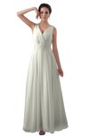 ColsBM Kalani Ivory Modern A-line V-neck Zipper Floor Length Plus Size Bridesmaid Dresses