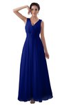 ColsBM Kalani Nautical Blue Modern A-line V-neck Zipper Floor Length Plus Size Bridesmaid Dresses