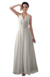 ColsBM Kalani Off White Modern A-line V-neck Zipper Floor Length Plus Size Bridesmaid Dresses