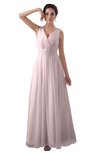 ColsBM Kalani Petal Pink Modern A-line V-neck Zipper Floor Length Plus Size Bridesmaid Dresses