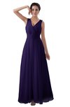 ColsBM Kalani Royal Purple Modern A-line V-neck Zipper Floor Length Plus Size Bridesmaid Dresses