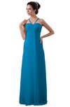 ColsBM Erin Cornflower Blue Informal A-line Spaghetti Sleeveless Floor Length Ruching Plus Size Bridesmaid Dresses